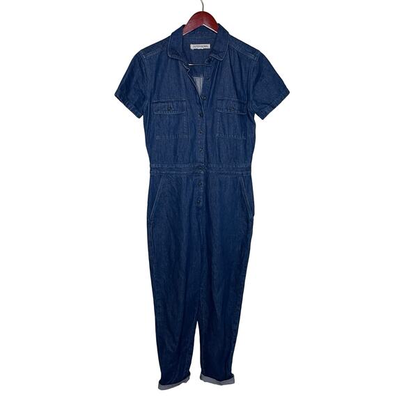 OUTERKNOWN Indigo Blue Denim Jumpsuit Womens Size XS Organic Cotton - Picture 1 of 9